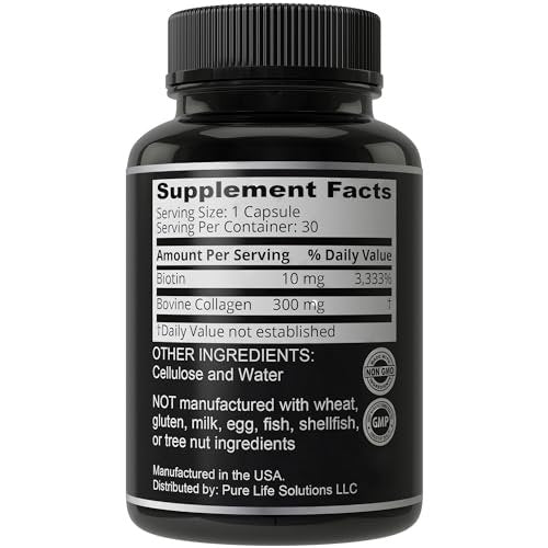 Biotin- und Kollagenpräparat – 10.000 mcg Biotin + Rinderkollagen für dünner werdendes und brüchiges Haar. Fortschrittlicher 2-in-1-Vitaminkomplex. Unterstützt dickeres, gesünderes Haarwachstum für Frauen und Männer