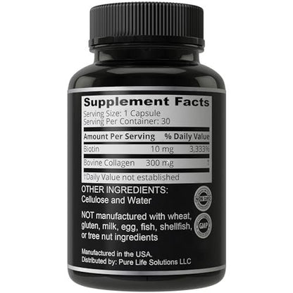 Biotin- und Kollagenpräparat – 10.000 mcg Biotin + Rinderkollagen für dünner werdendes und brüchiges Haar. Fortschrittlicher 2-in-1-Vitaminkomplex. Unterstützt dickeres, gesünderes Haarwachstum für Frauen und Männer