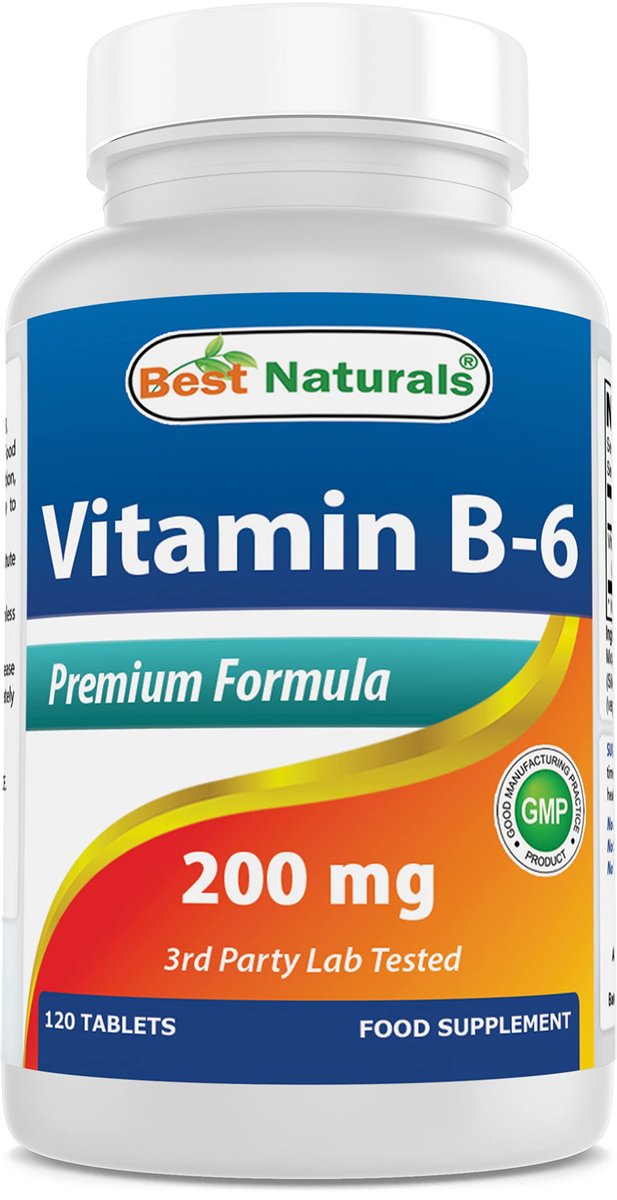 Best Naturals Vitamin B6 200mg für Erwachsene, 120 Tabletten