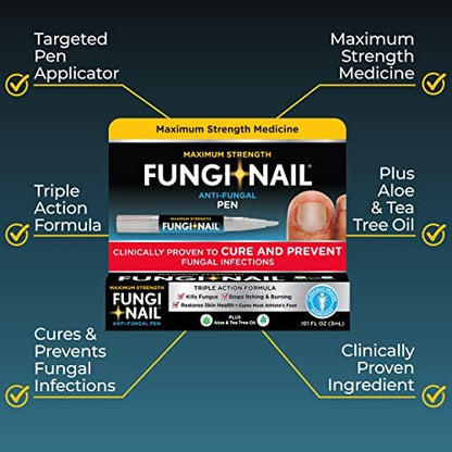 Fungi-Nail Stift-Applikator Anti-Pilz-Lösung – Tötet Pilze, die zu Nagel- und Fußpilz führen können, mit Tolnaftat & klinisch erwiesen zur Heilung und Vorbeugung von Pilzinfektionen | 0,20 Fl Oz (Packung mit 2)
