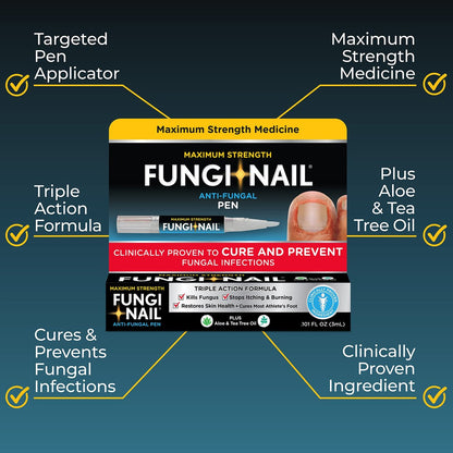 Fungi-Nail Stift-Applikator Anti-Pilz-Lösung – Tötet Pilze, die zu Nagel- und Fußpilz führen können, mit Tolnaftat & klinisch erwiesen zur Heilung und Vorbeugung von Pilzinfektionen | 0,20 Fl Oz (Packung mit 2)