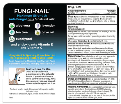 Fungi-Nail Stift-Applikator Anti-Pilz-Lösung – Tötet Pilze, die zu Nagel- und Fußpilz führen können, mit Tolnaftat & klinisch erwiesen zur Heilung und Vorbeugung von Pilzinfektionen | 0,20 Fl Oz (Packung mit 2)