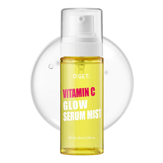 O!GETi Vitamin C Glow Serum Mist – Feuchtigkeitsspendendes & aufhellendes Gesichtsspray mit Jeju-Grüntangerine, Niacinamid, hypoallergen, 80 ml