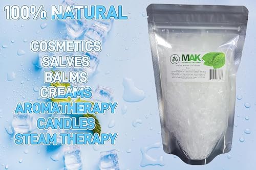 Mak Menthol Kristalle 8 oz - Reine Bio 100% Natürliche Mentholkristalle aus Minze - Nachfüllbarer Standbeutel für langanhaltende Frische