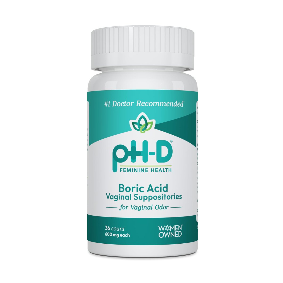 pH-D Feminine Health Support – 600 mg Borsäure-Zäpfchen für vaginale Frische – 36 Stück