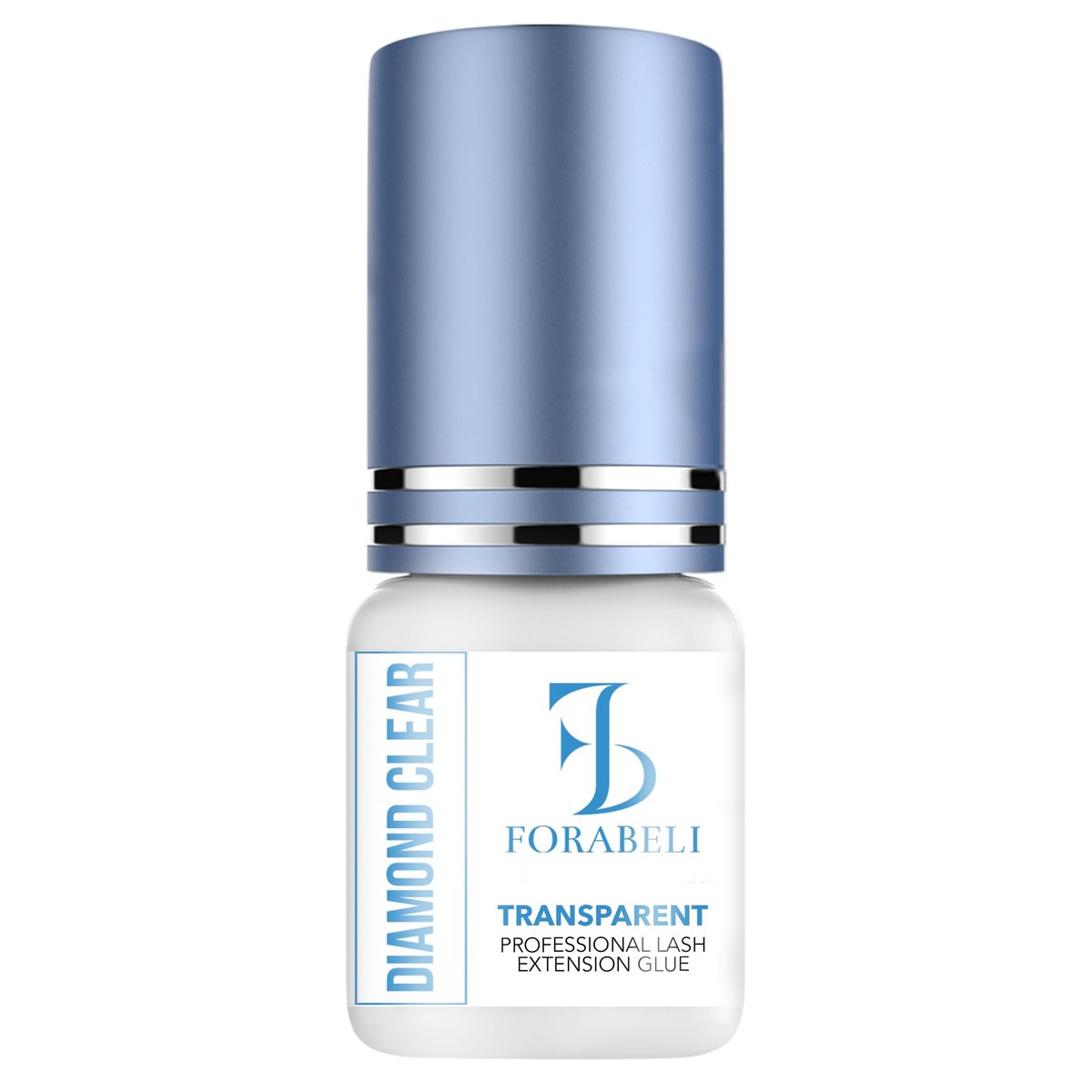 Forabeli Diamant Klarer Wimpernverlängerungskleber | Transparenter Wimpernkleber | 1-2 Sekunden Schnelltrocknend | 6 Wochen Halt | für farbige & braune Wimpern | Klar, 5 ml