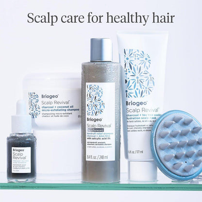Briogeo Scalp Revival Aktivkohle + Teebaum Kühlende Feuchtigkeitsmaske für die Kopfhaut | Wöchentliche Kopfhautbehandlung bei Trockenheit, Schuppen oder Juckreiz | Entgiftend & Feuchtigkeitsspendend | Vegan & Tierversuchsfrei | 177 ml