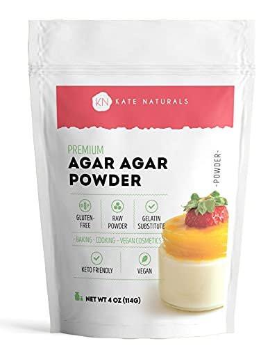 Kate Naturals Agar Agar Pulver – Vegane Gelatine-Alternative für Kochen & Petrischalen (113g, pflanzlich, Halal)