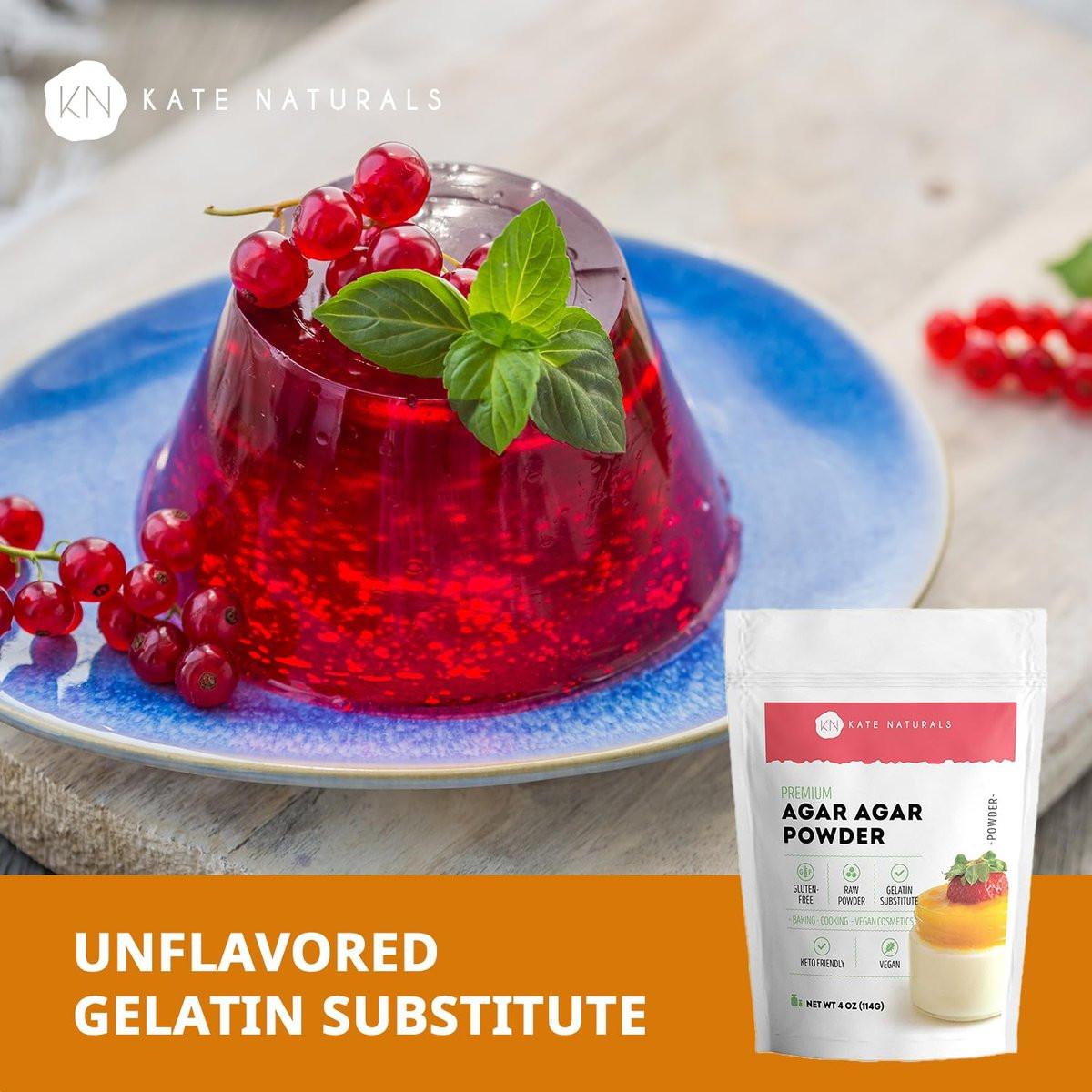Kate Naturals Agar Agar Pulver – Vegane Gelatine-Alternative für Kochen & Petrischalen (113g, pflanzlich, Halal)