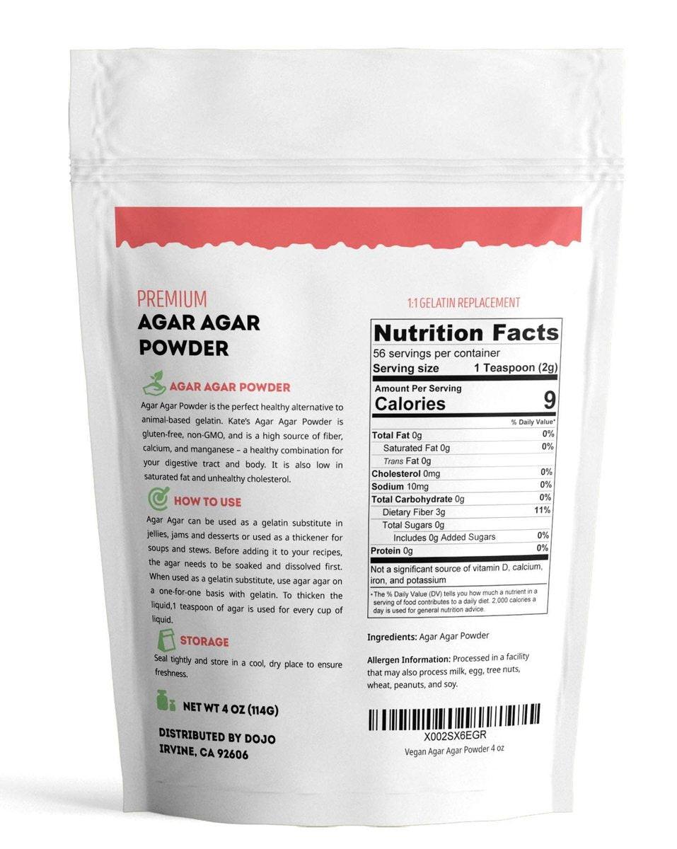 Kate Naturals Agar Agar Pulver – Vegane Gelatine-Alternative für Kochen & Petrischalen (113g, pflanzlich, Halal)