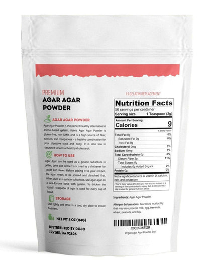 Kate Naturals Agar Agar Pulver – Vegane Gelatine-Alternative für Kochen & Petrischalen (113g, pflanzlich, Halal)