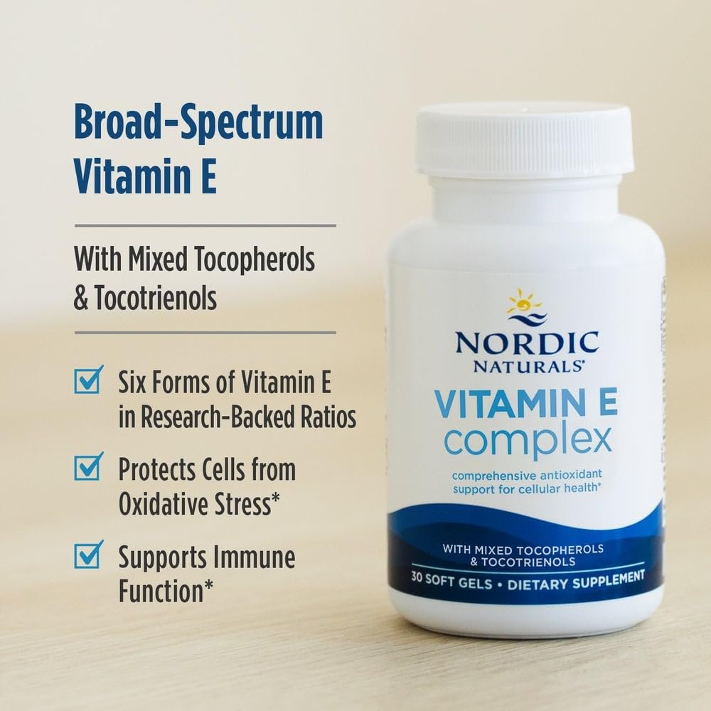 Nordic Naturals Vitamin E Complex – 6 Vitamin-E-Formen für Antioxidantien-Schutz, 30 Softgels