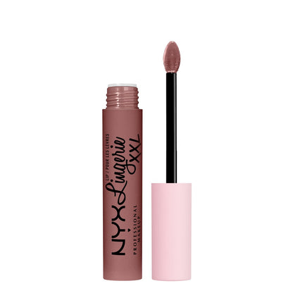 NYX PROFESSIONAL MAKEUP Lip Lingerie XXL Mattierender Flüssiger Lippenstift - Unhooked (Grau getöntes Beige)