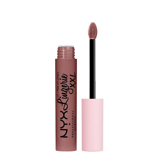 NYX PROFESSIONAL MAKEUP Lip Lingerie XXL Mattierender Flüssiger Lippenstift - Unhooked (Grau getöntes Beige)