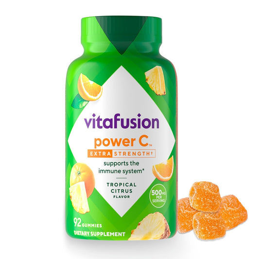 Vitafusion Extra Stark Power C Gummivitamine – Immununterstützung mit tropisch-zitrusfruchtigem Geschmack, 92 Stück