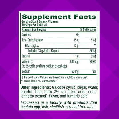 Vitafusion Extra Stark Power C Gummivitamine – Immununterstützung mit tropisch-zitrusfruchtigem Geschmack, 92 Stück