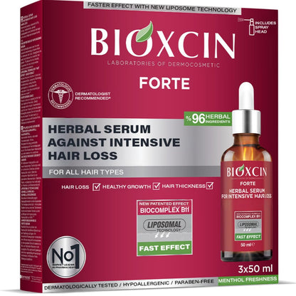 Anti-Haarausfall Haarwuchs Serum mit Biotin & Keratin – Pflegendes Kopfhautserum für dünner werdendes, schwaches & geschädigtes Haar – für stärkeres, dickeres & volleres Haar – Männer & Frauen – tägliche Anwendung – 3 x 50 ml