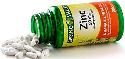 Spring Valley – Zink 50 mg, 200 Tabletten, 2er-Pack – Nahrungsergänzungsmittel für die tägliche Einnahme
