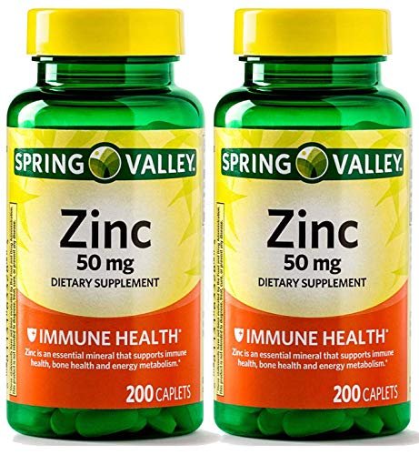 Spring Valley – Zink 50 mg, 200 Tabletten, 2er-Pack – Nahrungsergänzungsmittel für die tägliche Einnahme