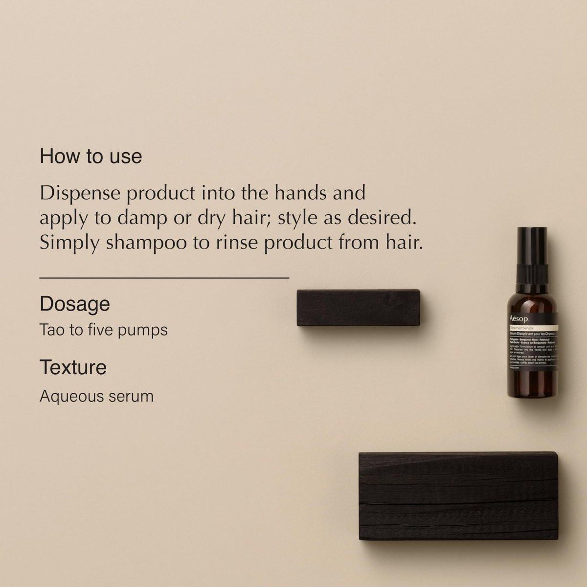 Aesop Tame Haar Serum – Glättet Frizz und fliegende Haare, leichtes Formel ohne Klebrigkeit, 60 ml