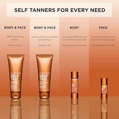 Clarins Selbstbräuner-Tropfen für den Körper – Natürliche, streifenfreie Bräune zum Mischen mit Ihrer Feuchtigkeitspflege – 99 % natürliche Inhaltsstoffe – 30 ml