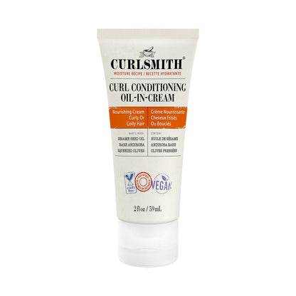 CURLSMITH Curl Conditioning Oil in Cream – Vegan Leave-in Conditioner für lockiges und krauses Haar (2 fl oz) Reisegröße