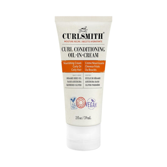 CURLSMITH Curl Conditioning Oil in Cream – Vegan Leave-in Conditioner für lockiges und krauses Haar (2 fl oz) Reisegröße
