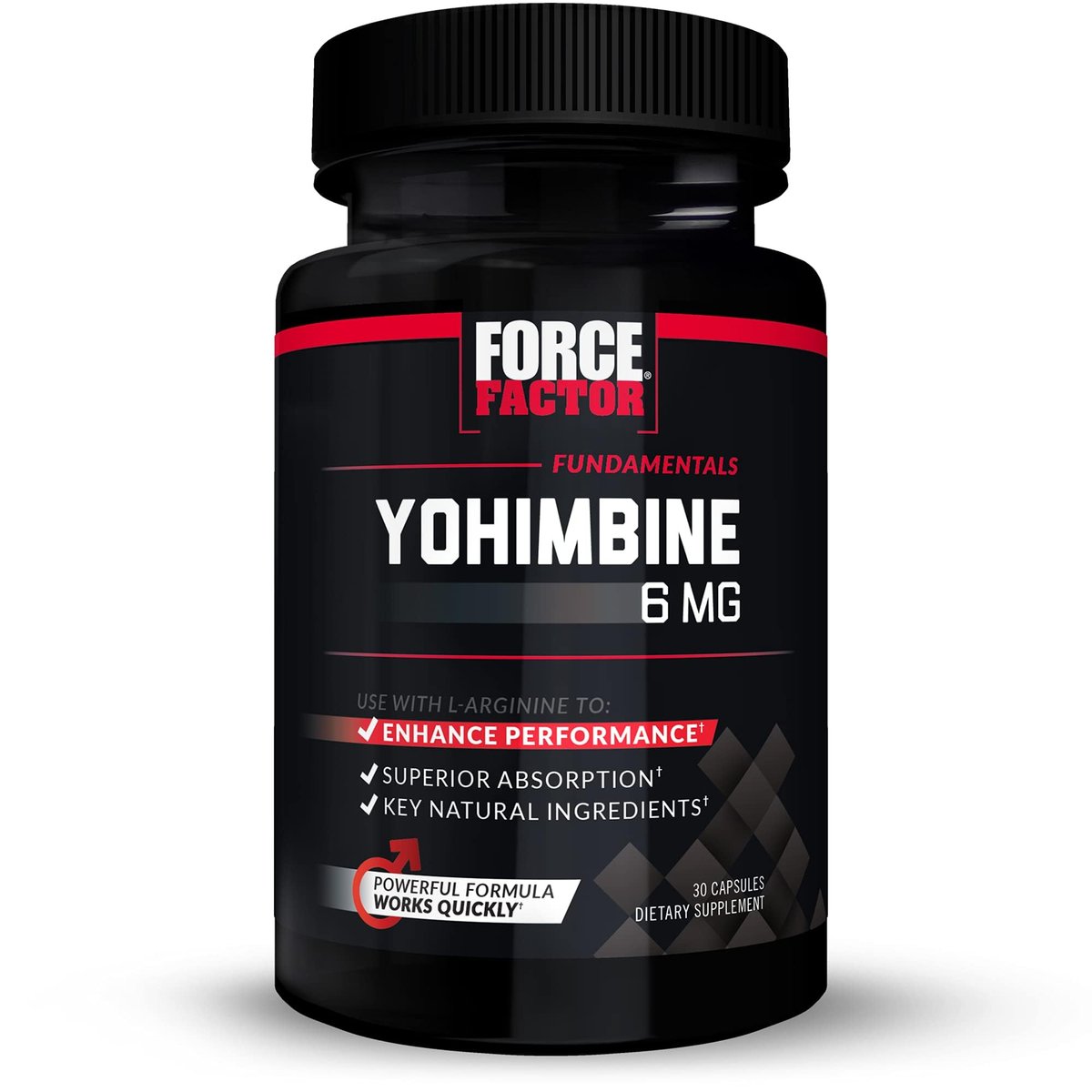 Force Factor Yohimbin Nahrungsergänzungsmittel für Männer, Yohimbe Rindenextrakt mit verbesserter Absorption für mehr Leistung, 6 mg Yohimbin Rindenkapseln mit natürlichen Inhaltsstoffen, wirkt schnell, 30 Kapseln