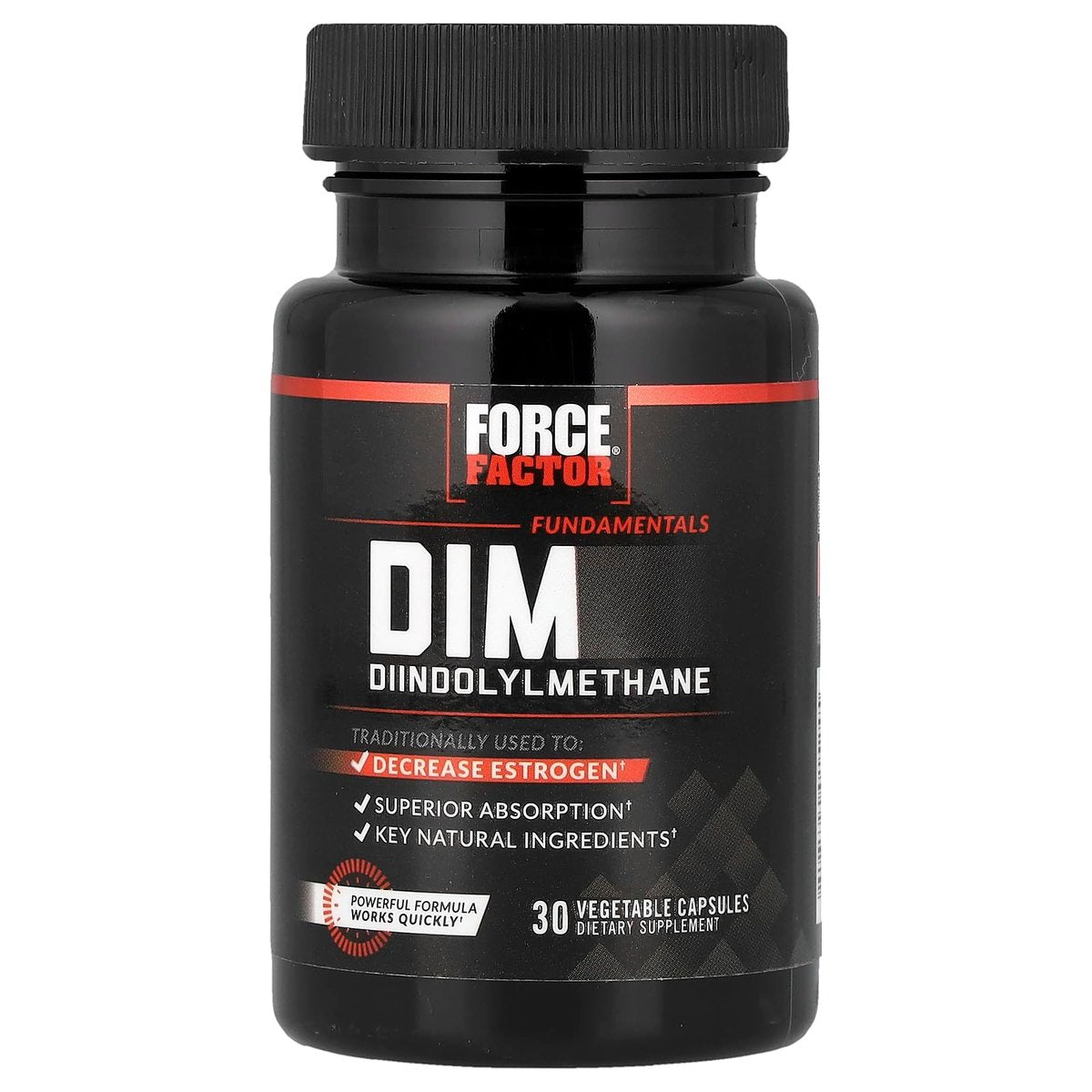 Force Factor DIM Kapseln – Diindolylmethan zur Senkung des Östrogenspiegels bei Männern und Frauen, fördert gesundes hormonelles Gleichgewicht, mit BioPerin für verbesserte Absorption, wirkt schnell, 300 mg, 30 Kapseln