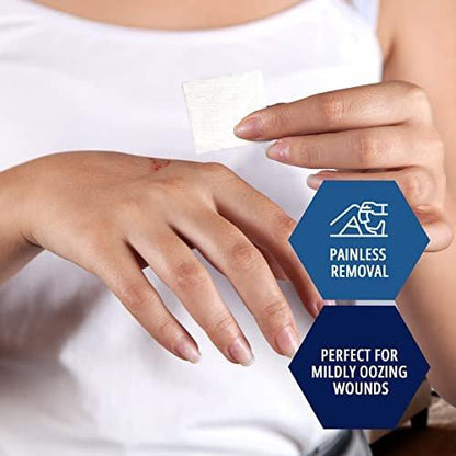MED PRIDE Sterile Nonstick Gauze Kompressen, 12-lagige Baumwolle, hoch saugfähig, einzeln verpackt für Wundversorgung und Erste Hilfe (2x2 Zoll, 100 Stück)