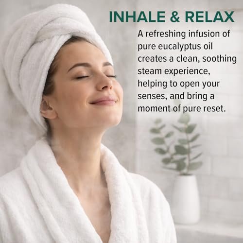 MOXĒ Eukalyptusöl-Duschnebel, Spa-Dampfspray, zertifiziert natürliche 100% ätherische Öle, hergestellt in USA, Aromatherapie, lindert Nebenhöhlenverstopfung und Verspannungen, 118 ml