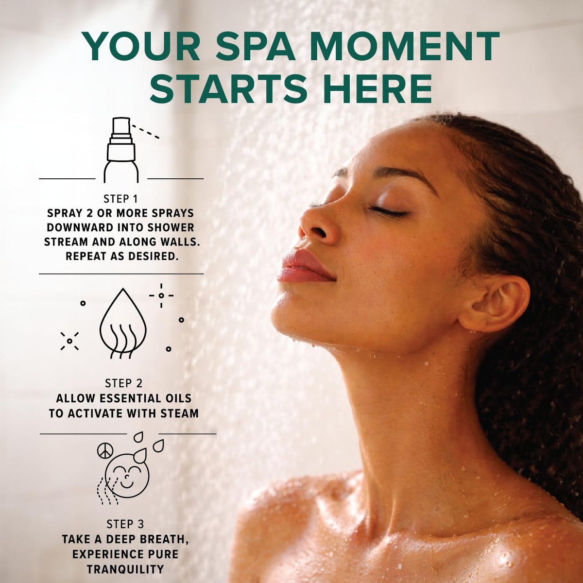 MOXĒ Eukalyptusöl-Duschnebel, Spa-Dampfspray, zertifiziert natürliche 100% ätherische Öle, hergestellt in USA, Aromatherapie, lindert Nebenhöhlenverstopfung und Verspannungen, 118 ml