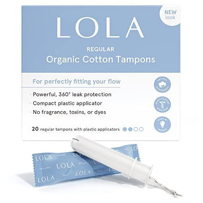 LOLA Bio-Baumwoll-Tampons unbeduftet, normale Saugfähigkeit – 40 Stück – natürliche Inhaltsstoffe, chlor- und schadstofffrei, zuverlässiger Auslaufschutz – BPA-frei