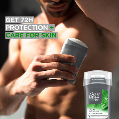 Dove Men+Care Deodorant Stick Extra Fresh 4er-Pack – Aluminiumfreier 72h-Schutz mit 1/4 Feuchtigkeitscreme