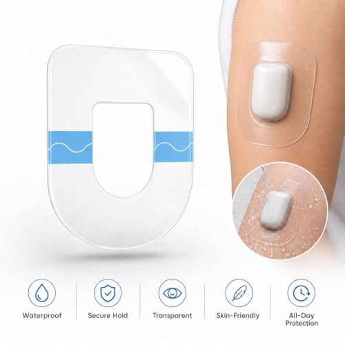 Omnipod 5 Overpatches Wasserdicht – 40 Stück Transparente Klebepflaster für Omni 5, Klare Omnipod Sensor Abdeckungen, Lange Haltbarkeit bis zu 10 Tagen (40er-Pack)
