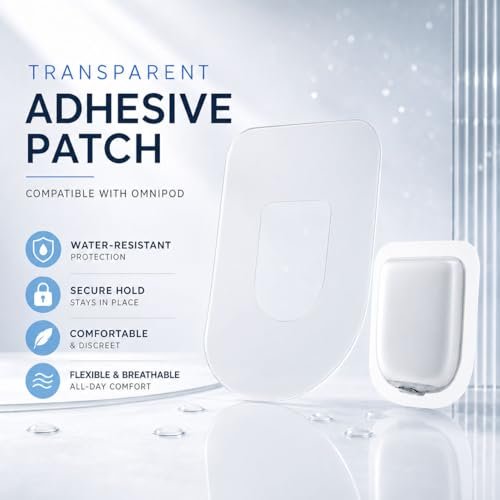 Omnipod 5 Overpatches Wasserdicht – 40 Stück Transparente Klebepflaster für Omni 5, Klare Omnipod Sensor Abdeckungen, Lange Haltbarkeit bis zu 10 Tagen (40er-Pack)