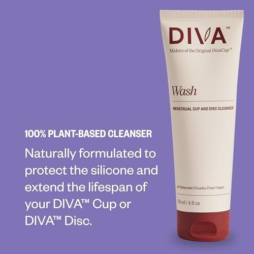 DIVA Wash – Menstruationsbecher & Scheibenreiniger – Nur ein Tropfen nötig – 100% pflanzliche Reinigungslotion – Frischer Zitrusduft – 118 ml