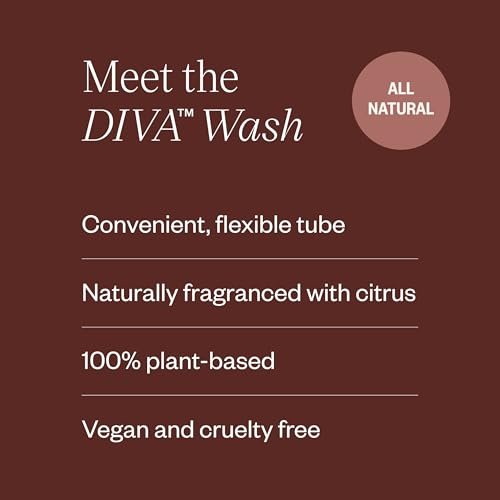 DIVA Wash – Menstruationsbecher & Scheibenreiniger – Nur ein Tropfen nötig – 100% pflanzliche Reinigungslotion – Frischer Zitrusduft – 118 ml