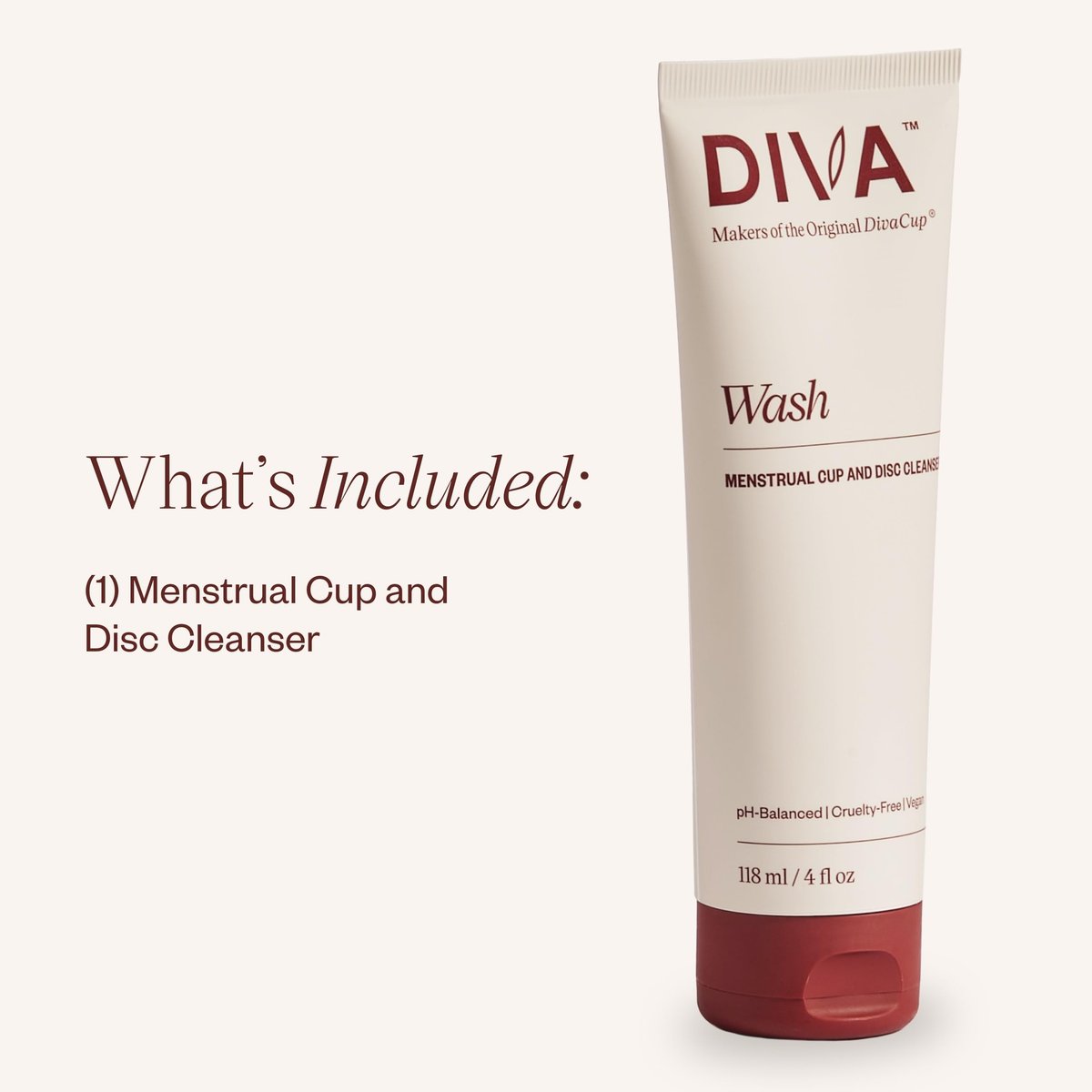 DIVA Wash – Menstruationsbecher & Scheibenreiniger – Nur ein Tropfen nötig – 100% pflanzliche Reinigungslotion – Frischer Zitrusduft – 118 ml