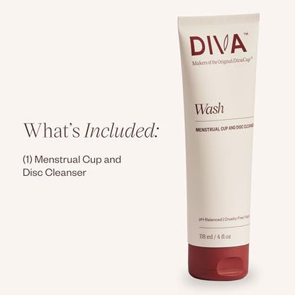 DIVA Wash – Menstruationsbecher & Scheibenreiniger – Nur ein Tropfen nötig – 100% pflanzliche Reinigungslotion – Frischer Zitrusduft – 118 ml