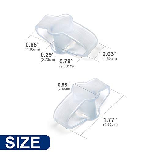 Promifun Gel Zehenkorrektor, 10er-Pack Zehenspreizer mit 2 Schlaufen, Großer Zehenabstandshalter gegen Ballenschmerzen und überlappende Zehen – Transparent