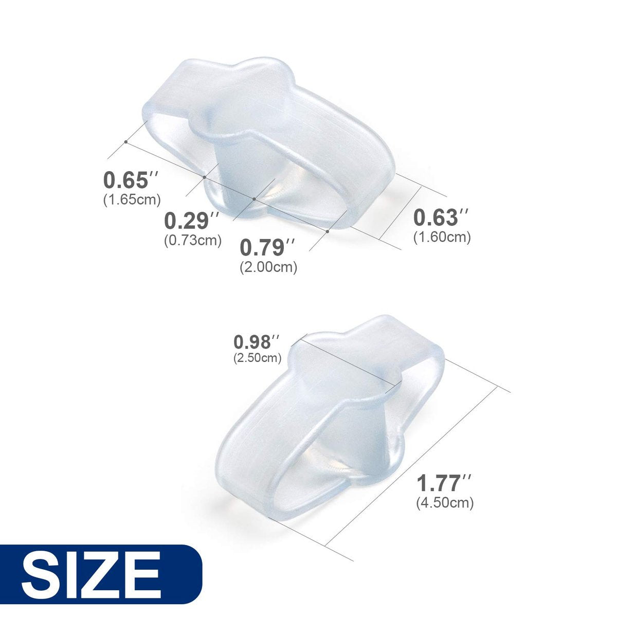 Promifun Gel Zehenkorrektor, 10er-Pack Zehenspreizer mit 2 Schlaufen, Großer Zehenabstandshalter gegen Ballenschmerzen und überlappende Zehen – Transparent