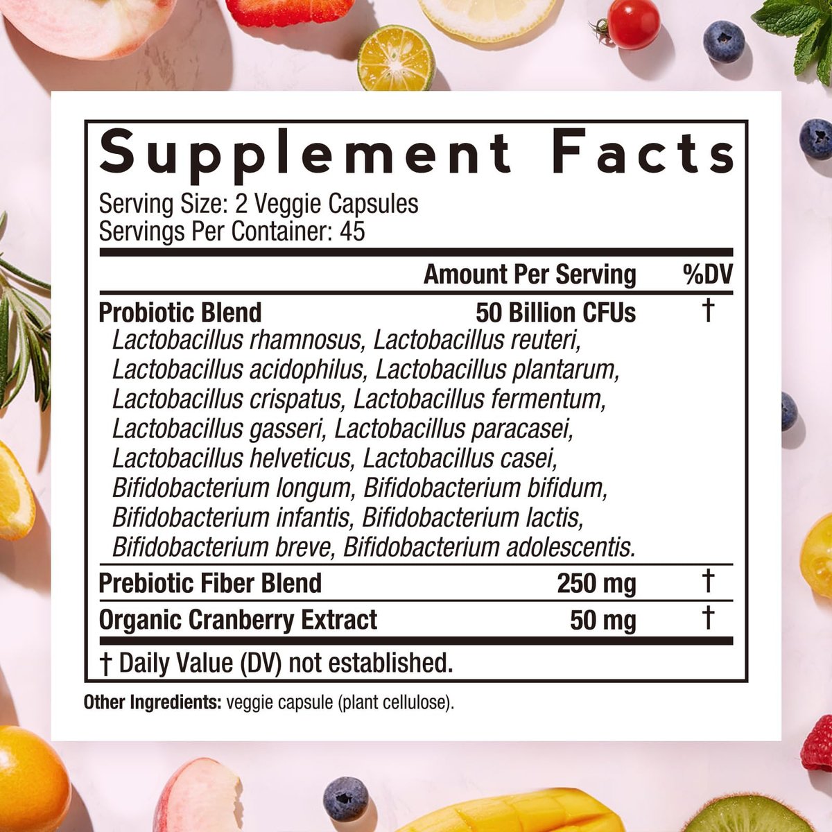 Doctor's Recipes Frauen Probiotikum, 90 Kapseln, 50 Milliarden KBE, 16 Stämme, mit Bio-Cranberry, Verdauungs-, Immun-, Vaginal- und Harngesundheit, magensaftresistent, ohne Soja, Gluten, Milchprodukte