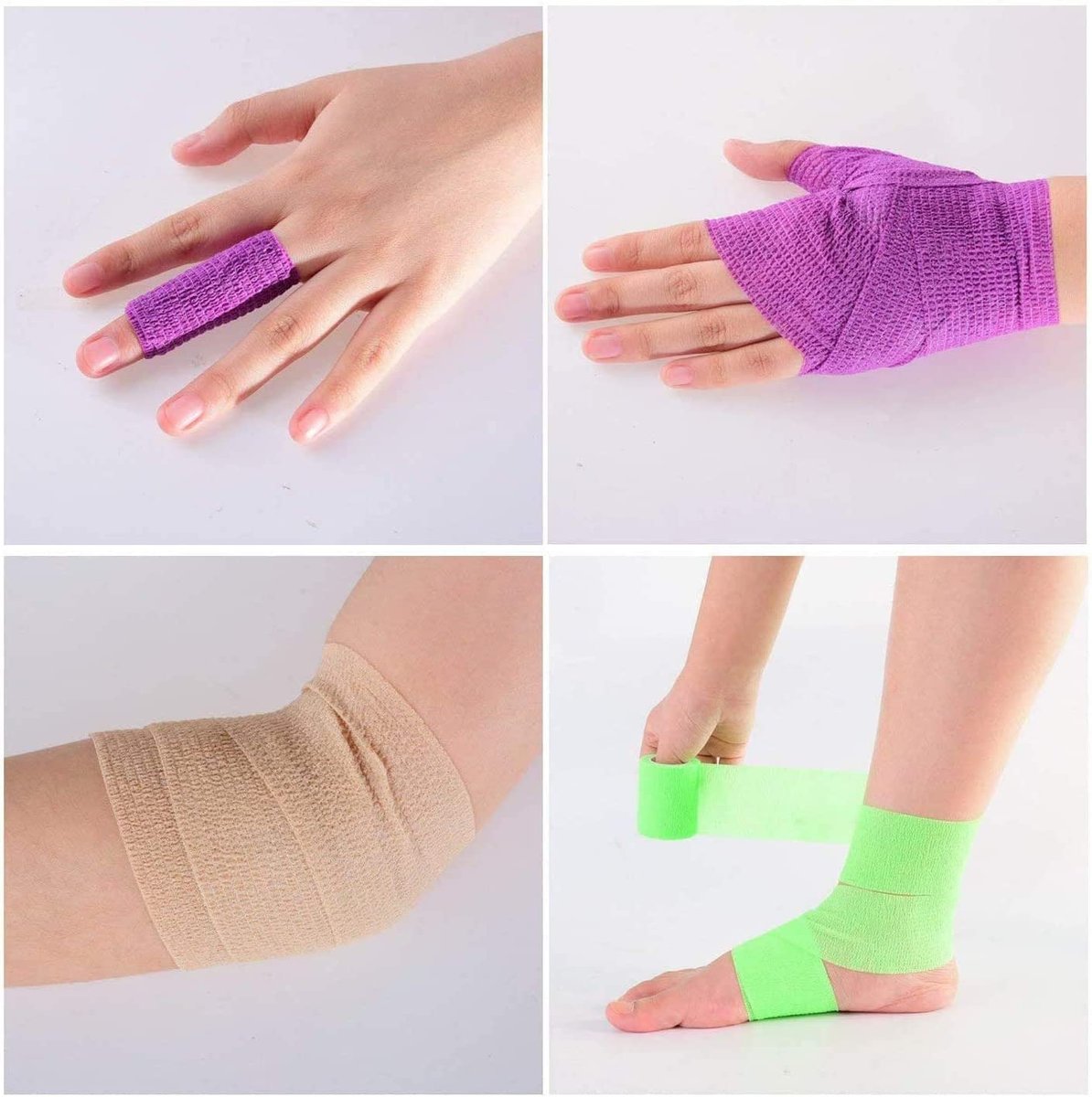 KISEER 30er-Pack 2 Zoll x 5 Yards Selbstklebende Bandage, Farben gemischt, Atmungsaktiv, Kohäsiv, Elastisch, Sportverband, Handgelenk, Knöchel