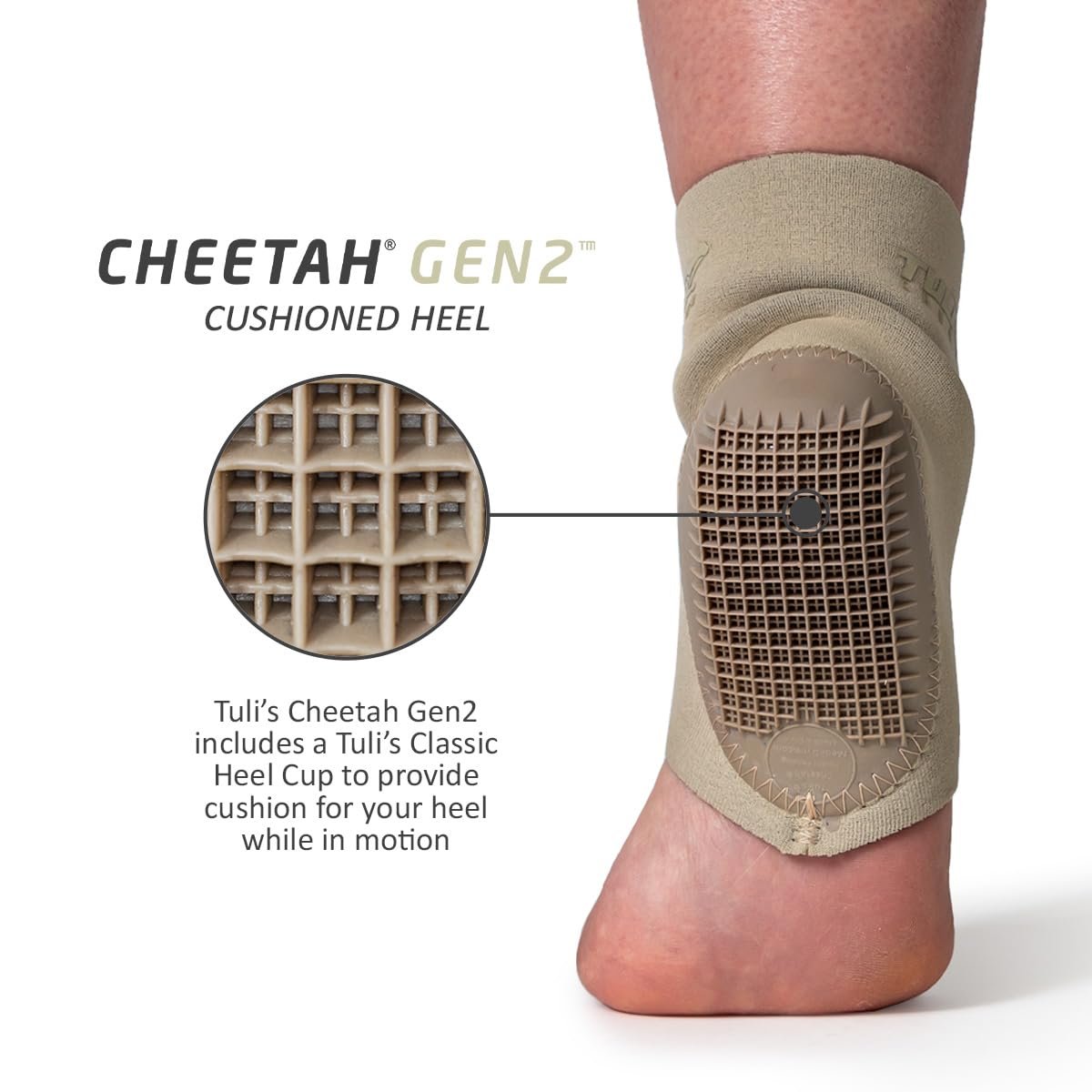 Tuli's Cheetah Gen2 Fersenkissen – Fußschutz für Turner und Tänzer mit Morbus Sever und Fersenschmerzen, Medium