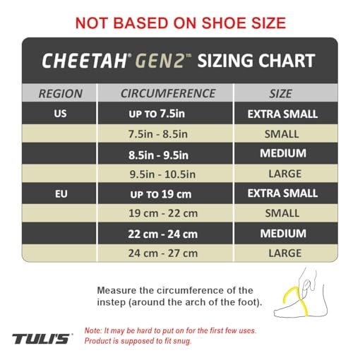 Tuli's Cheetah Gen2 Fersenkappe – Fußschutz für Turner und Tänzer mit Morbus Sever und Fersenschmerzen, Große Größe