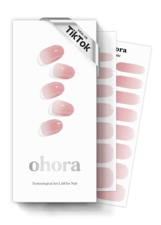 Ohora Semi-Cured Gel-Nagelstreifen (N Milk Rose) – Pink, Ombre, UV/LED-kompatibel, salonqualitativ, langanhaltend, einfach aufzutragen & zu entfernen – Inklusive 2 Vorbereitungspads, Nagelfeile & Holzstäbchen