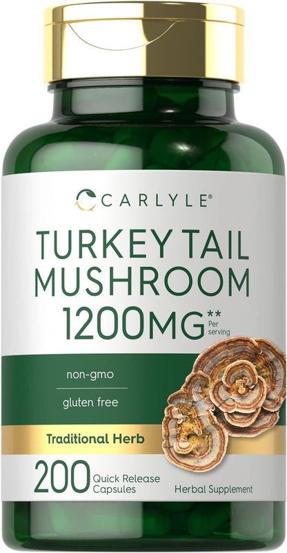 Carlyle Truthahnschwanz Pilz Kapseln | 200 Stück | Nicht-GVO & Glutenfrei Extrakt