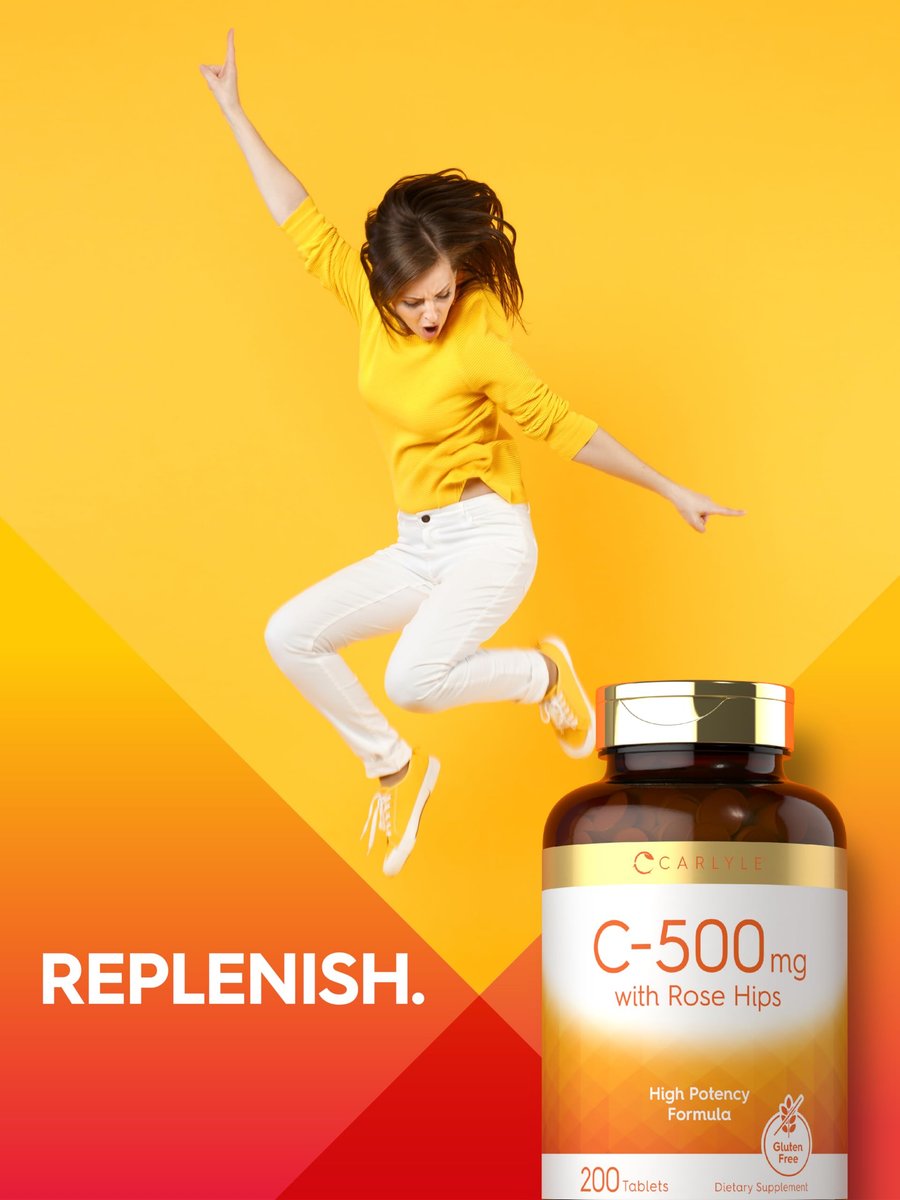 Carlyle Vitamin C 500mg mit Hagebutte | 200 Tabletten | Hochdosiert | Vegetarisch, Nicht-GVO, Glutenfrei