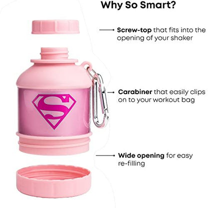 Smartshake Justice League Protein-Shaker-Behälter 50g – Supergirl Design, BPA-frei, 110ml Trichter, DC Comics Shaker-Flasche